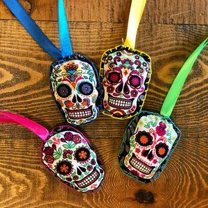 COPY - SET OF 4: Handmade Mexican Skull Ornaments…